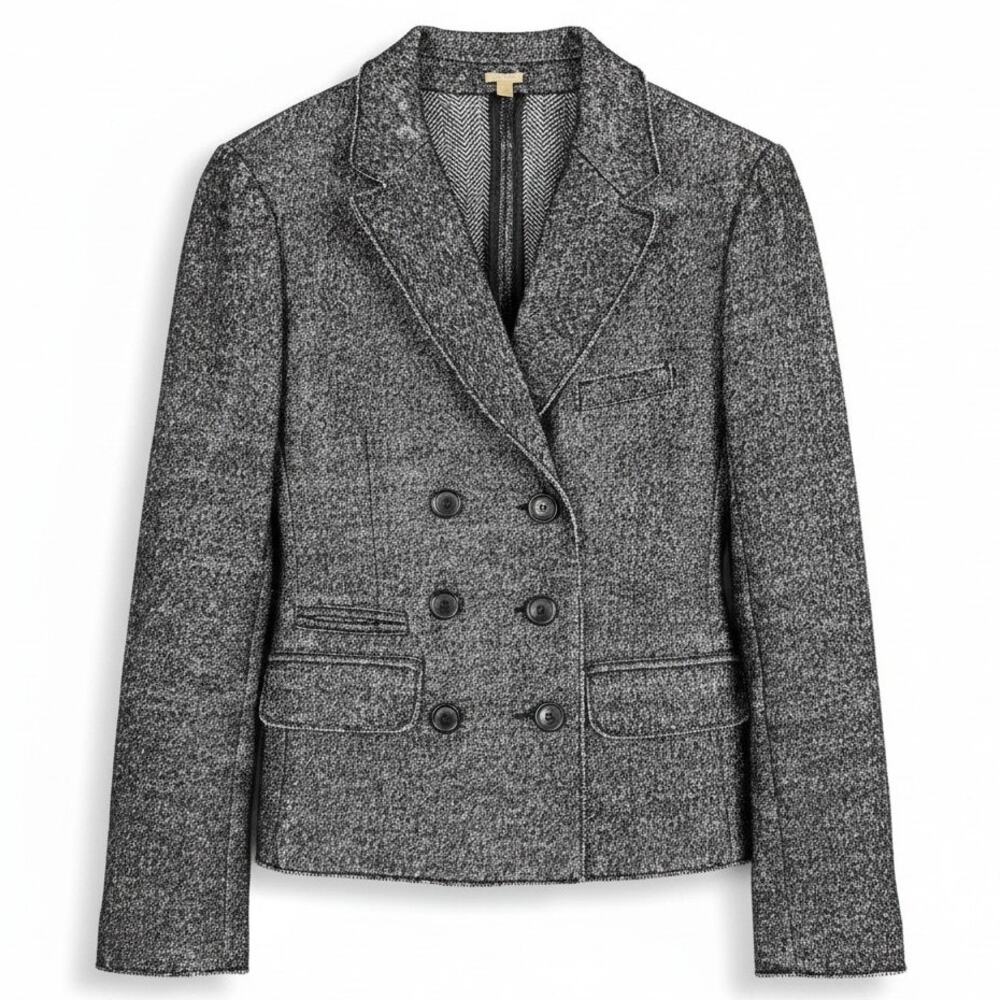 J.Crew Women's Size 10 Dark Gray Double Breasted Wool Blend Blazer Work Career